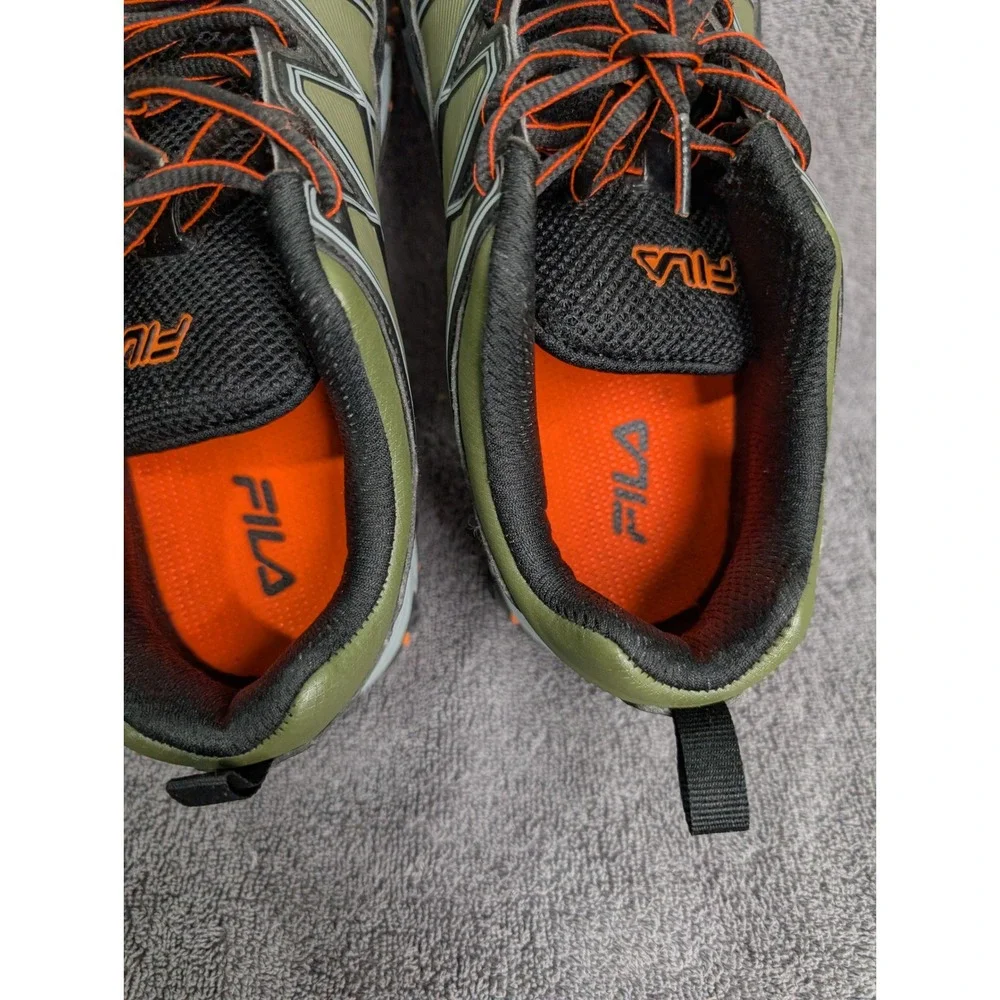 Fila Mens 1JM01264-305 Trail Running Shoes Green Black Orange 9.5